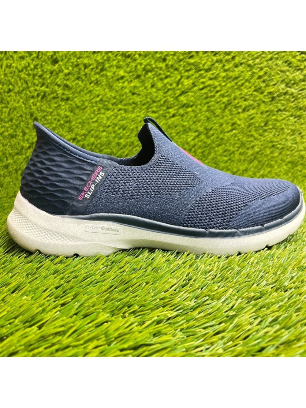 Skechers Go Walk 6 Womens Size 8D Blue White Athletic Slip On Shoes Sneakers